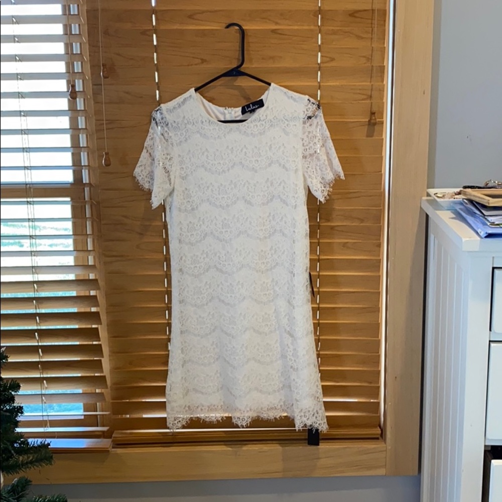Lulus white lace tshirt dress